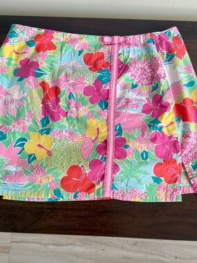 Lilly Pulitzer Vibrant Tropical Floral Mini Skort in Pink, Yellow, Green, Blue
